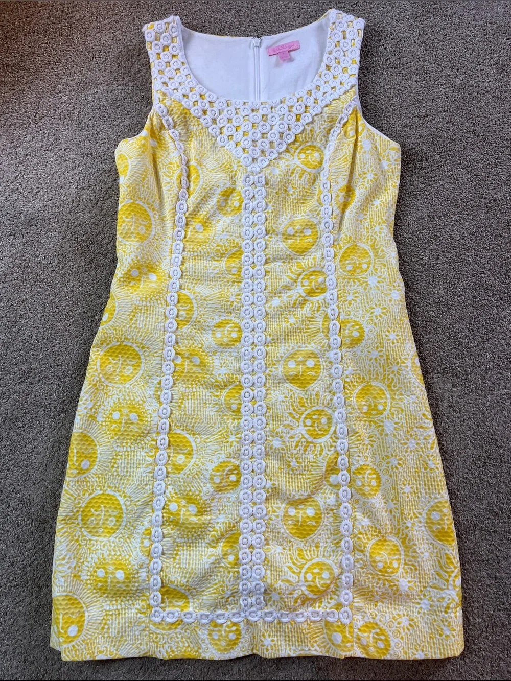 ☀️🌞☀️🌞RARE! Lilly Pulitzer Macfarlane Yellow Suns Shift sz8 EUC